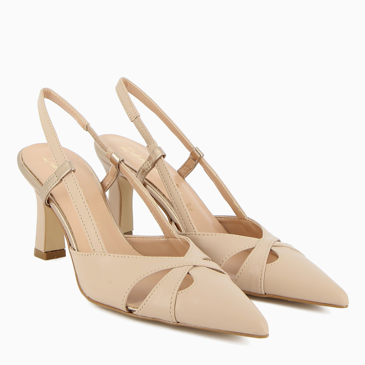 Décolleté Slingback Serena – Beige e Champagne con Tacco 70mm