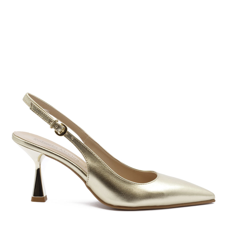 Jusy Platinum Slingback Pump with Strap