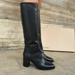 Lorena Black Leather Boot