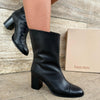 Sheila Black Leather Ankle Boot