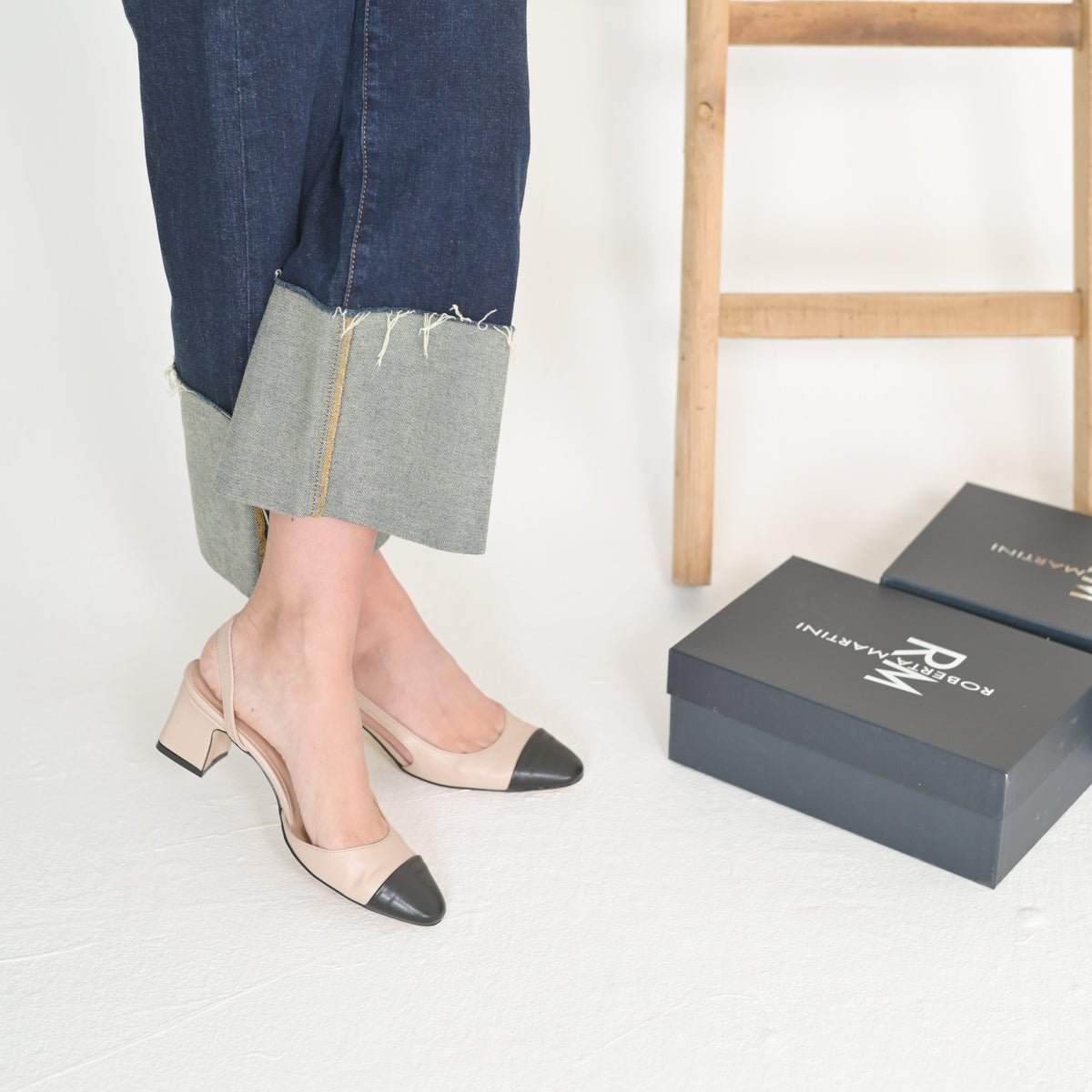 Chantal Slingback Cream and Black