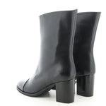 Sheila Black Leather Ankle Boot