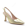 Serena Gold Slingback Pump with Strap