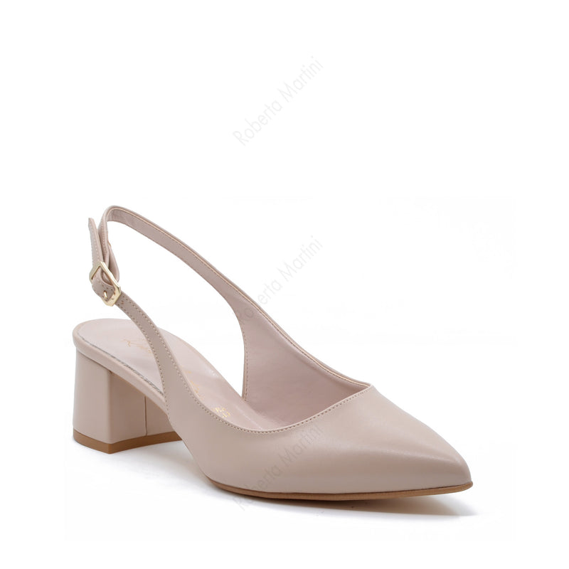 Slingback pump with Chris Beige strap