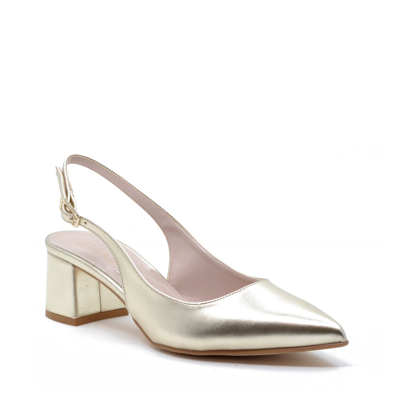 Décolleté Slingback con Cinturino Chris Laminato Oro