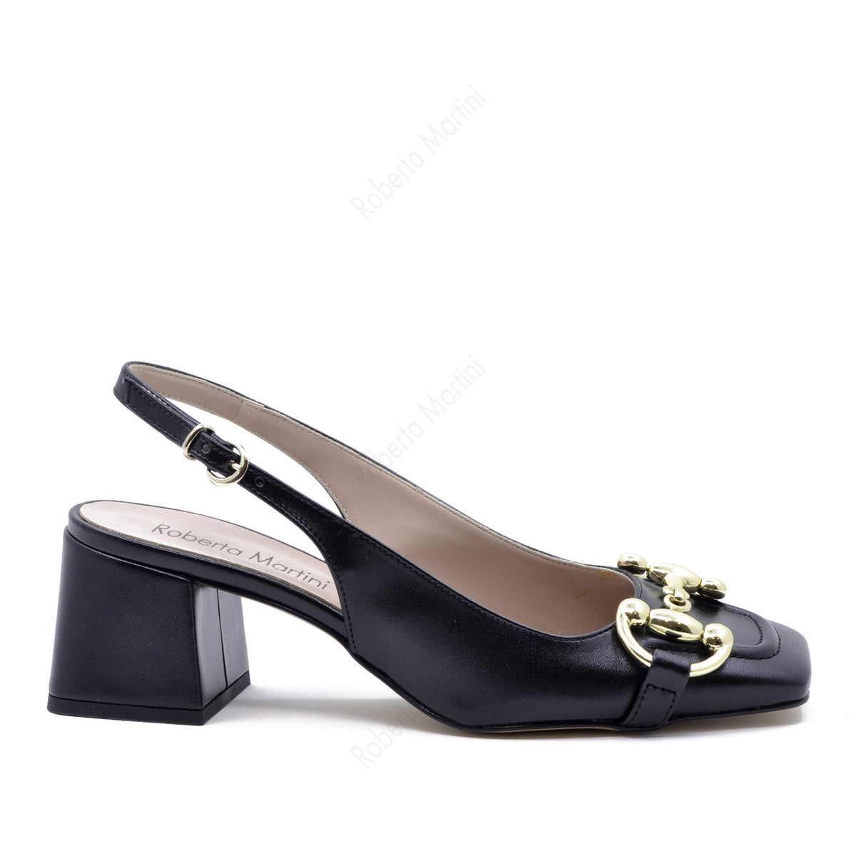 Décolleté Slingback Marty con Cinturino Nero