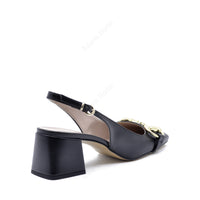 Décolleté Slingback Marty con Cinturino Nero