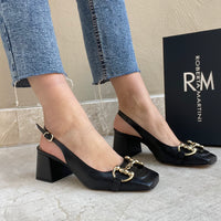 Décolleté Slingback Marty con Cinturino Nero