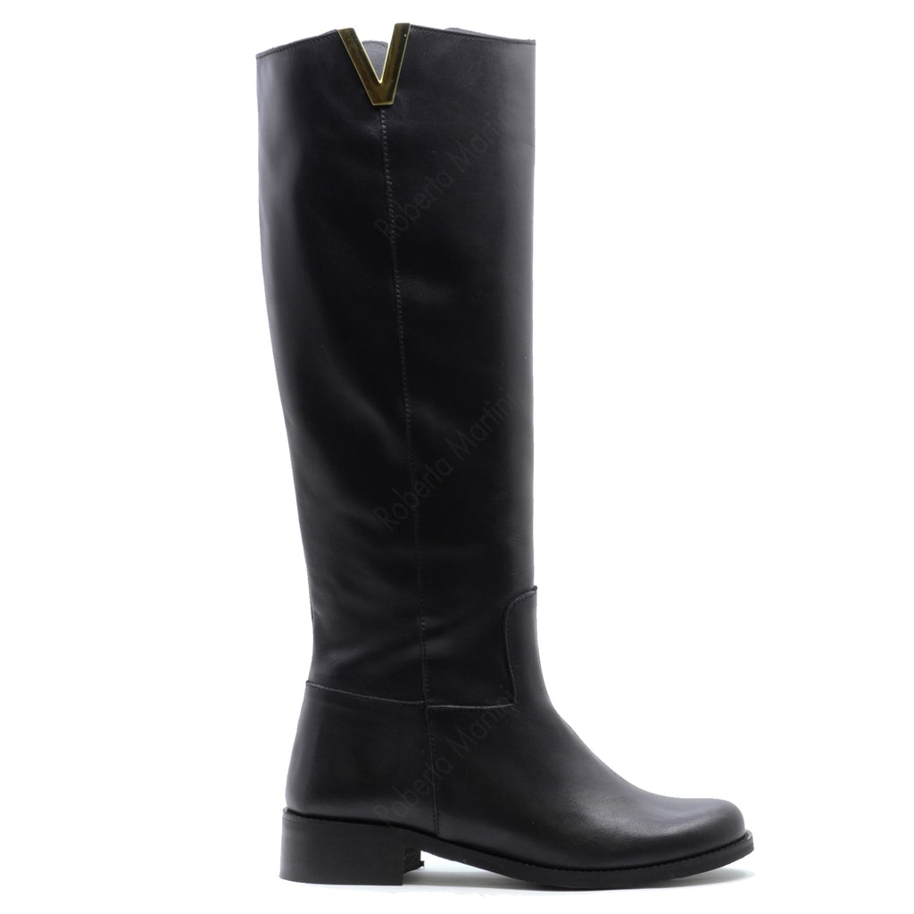 Vivian boot Gold accessory Black