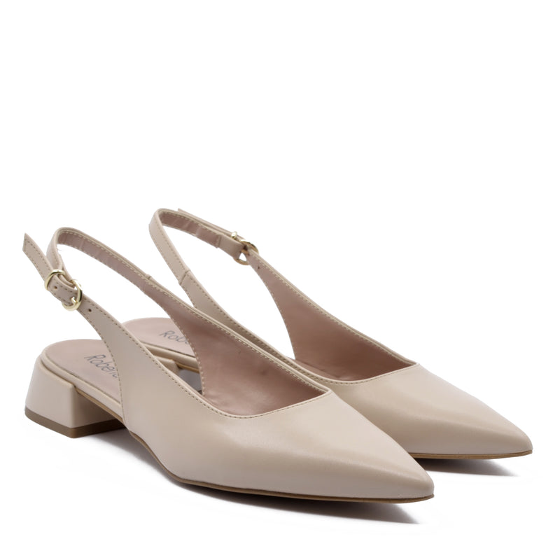 Alice Décolleté Ballerina with Beige Strap