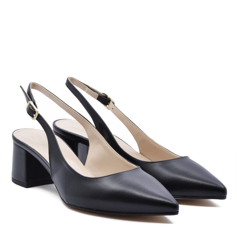 Décolleté Slingback con Cinturino Chris Nero