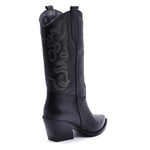 Jenny Texan Boot with Black Leather Embroidery - PERMANENT